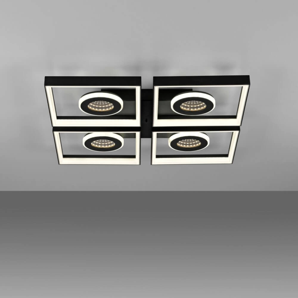 Vierkante plafondlamp Traforo quatro Paul Neuhaus 4012248384909