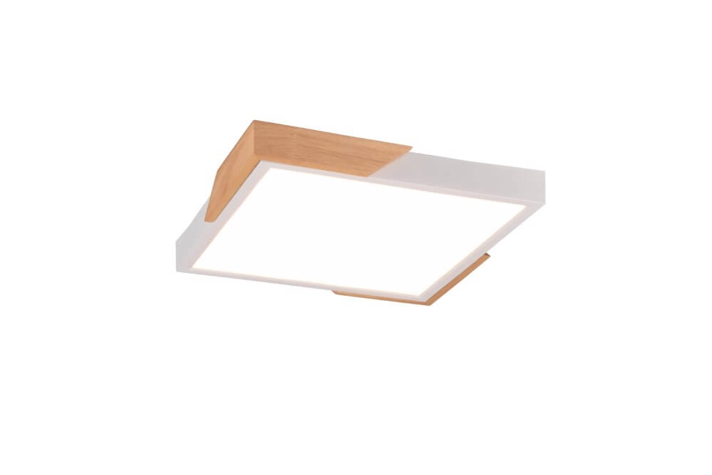 Witte led plafonnière Meta met hout Trio 4017807541366