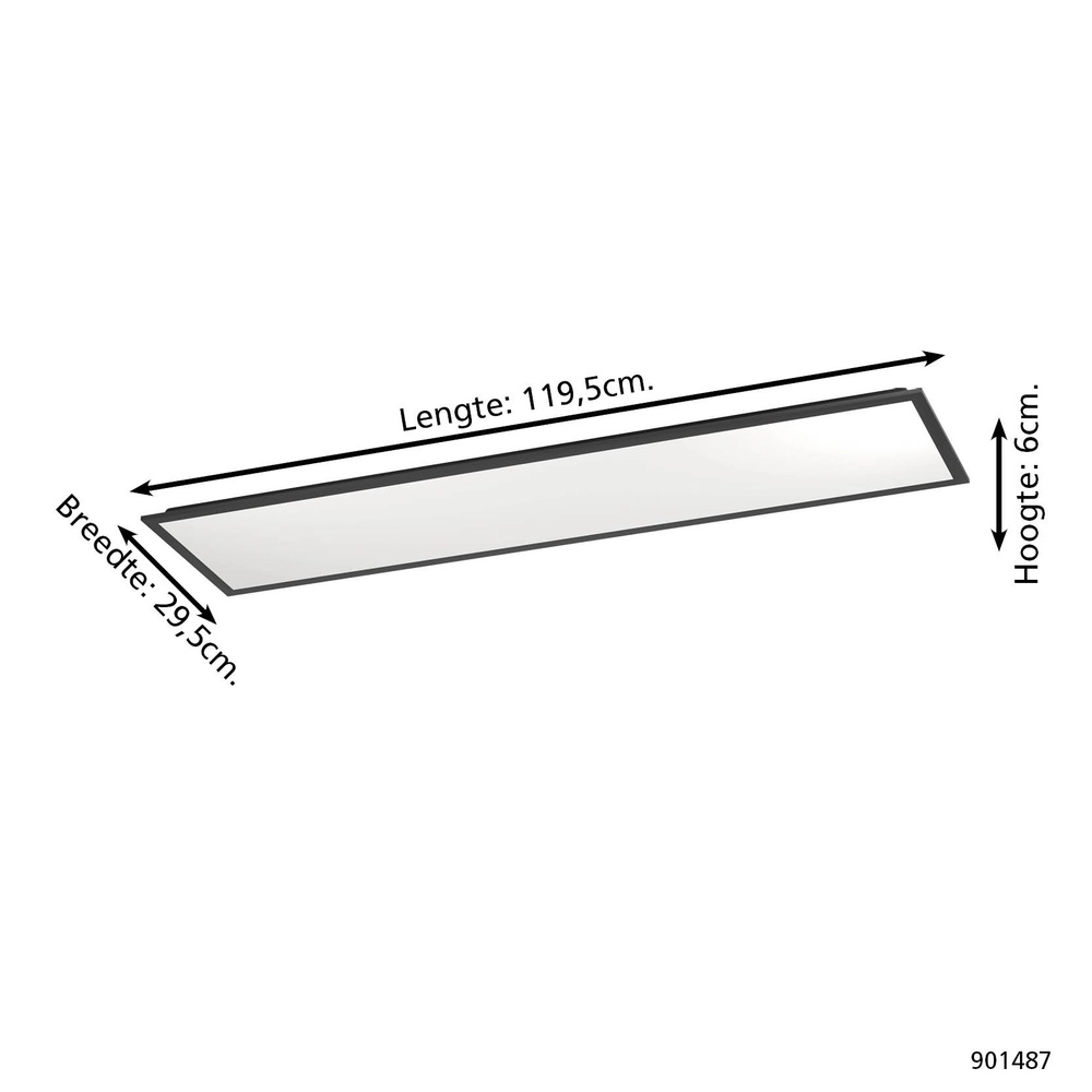 Plafondlamp Moradillo 3-staps CCT zwart 29,5cm Eglo 9008606340026