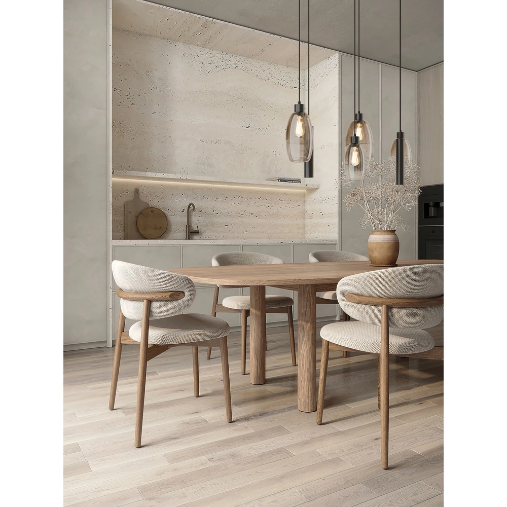 Glazen hanglamp Olive 4x glas - 2x Run - zwart Masterlight 8718121396835