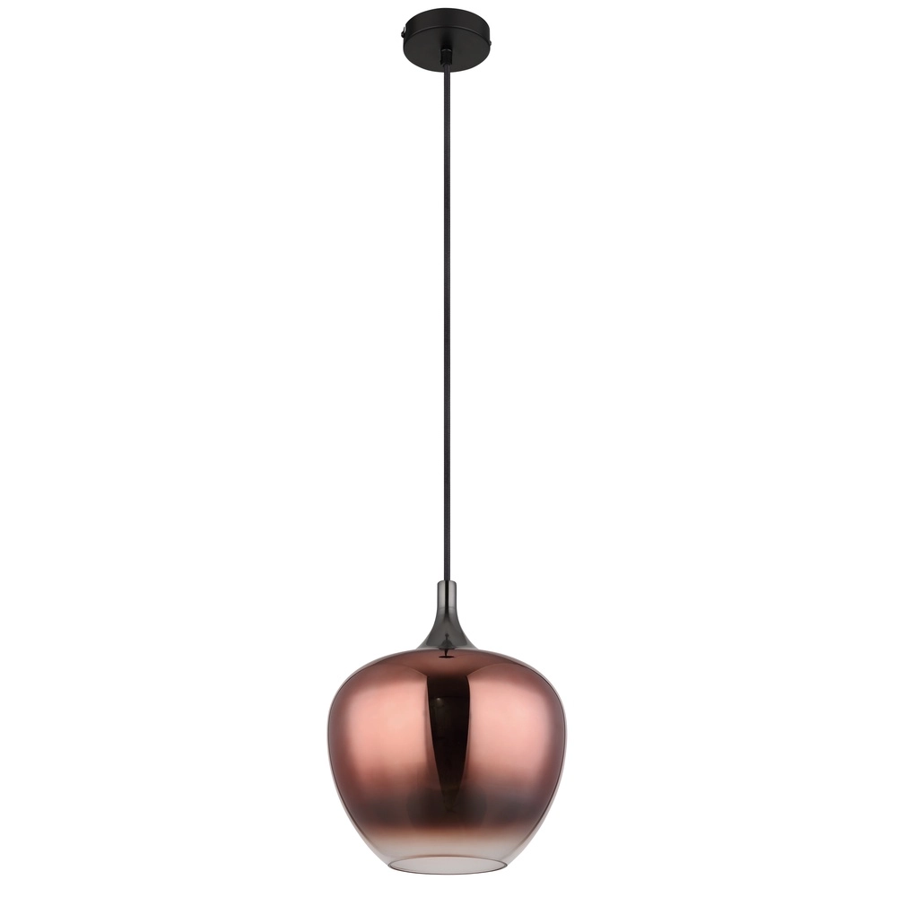 Design hanglamp Maxy zwart met rood glas Globo 9007371450978