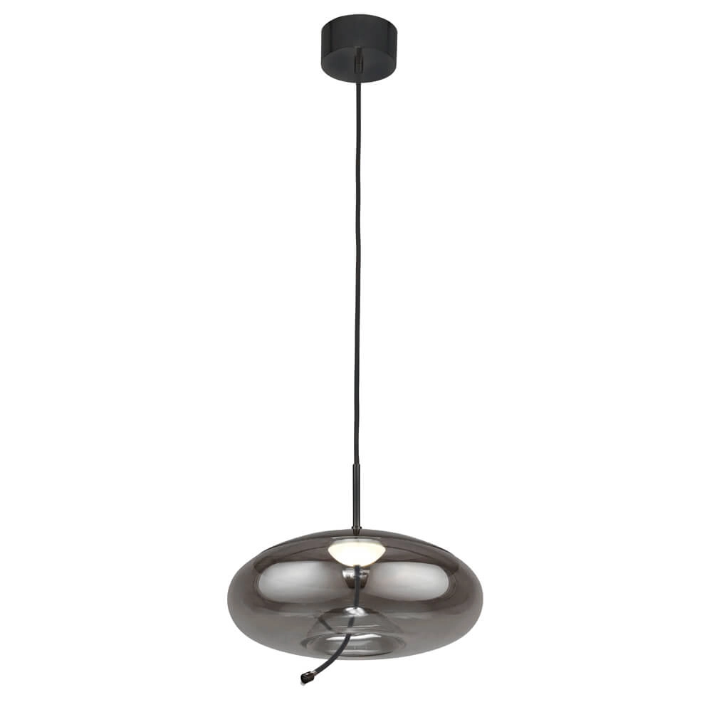 Hanglamp Glas Lisbon zwart met smoke rondglas Hanglamp Glas Lisbon zwart met smoke rondglas