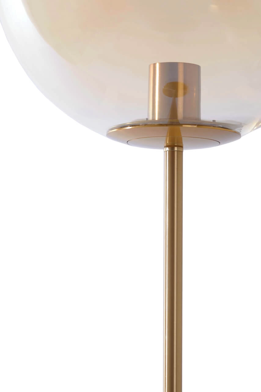 Gouden vloerlamp Medina met amber glas Light & Living 8717807696986