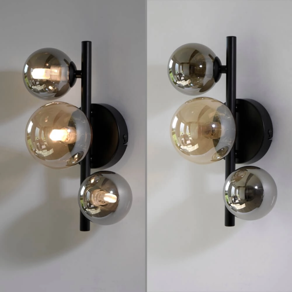 Zwarte wandlamp Popsicle 3-lichts Paul Neuhaus 4012248375501