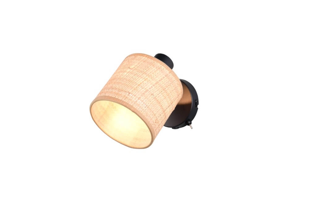 Zwarte wandlamp Aimee met crème kap