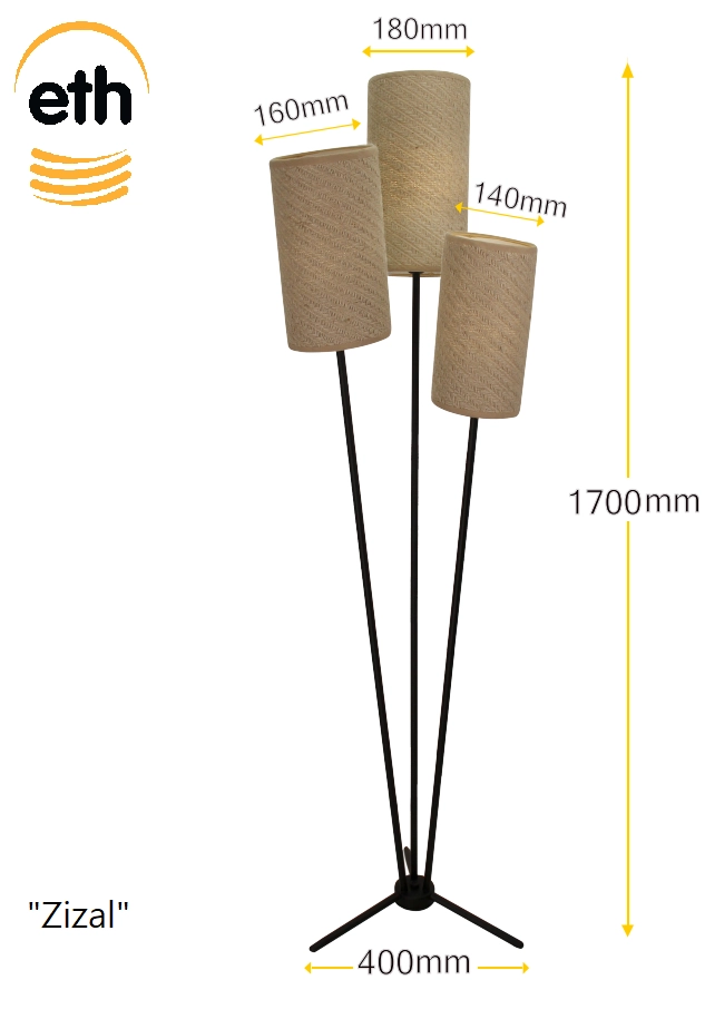 Stoffen vloerlamp Zizal ETH 8720195310570