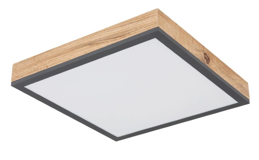 Houten led plafondlamp Doro 30x30cm Globo 9007371415991