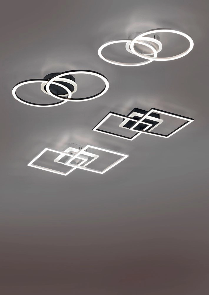 Vierkante plafonnière Venida 57cm grijs Trio 4017807451092