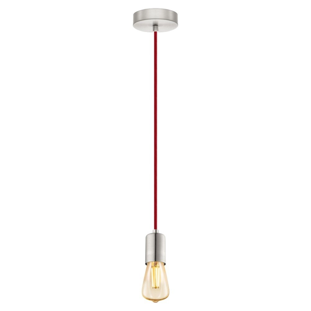 Hanglamp Yorth pendel nikkel met rood snoer Eglo 9002759325237