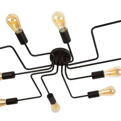 Plafondlamp Circuit Spider 10-lichts mat zwart Searchlight 5053423119335