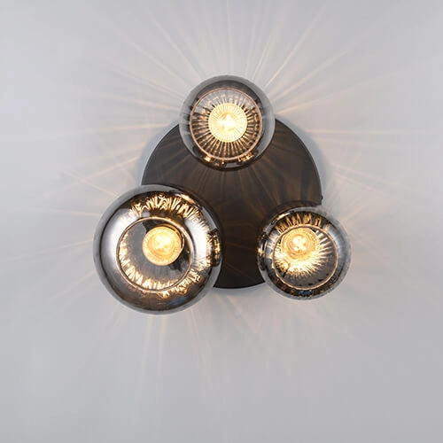 Trendy plafondlamp Diva met smoke glas Trio 4017807614602
