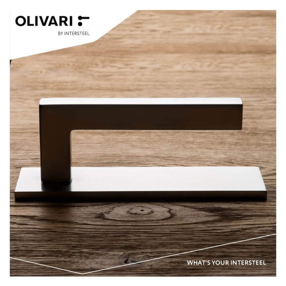 Deurklink ABC horizontaal schild RVS Olivari 8714186545904