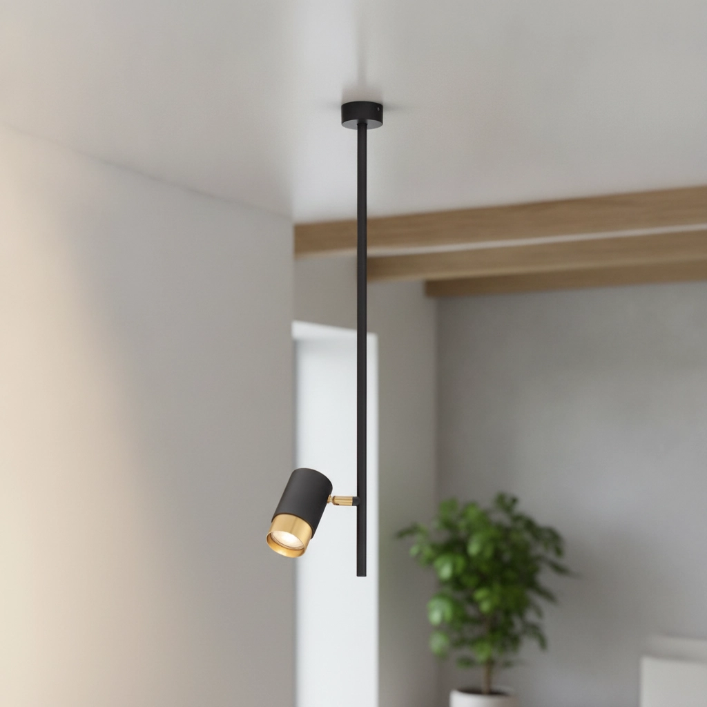 Plafondlamp Pongo enkel zwart met goud