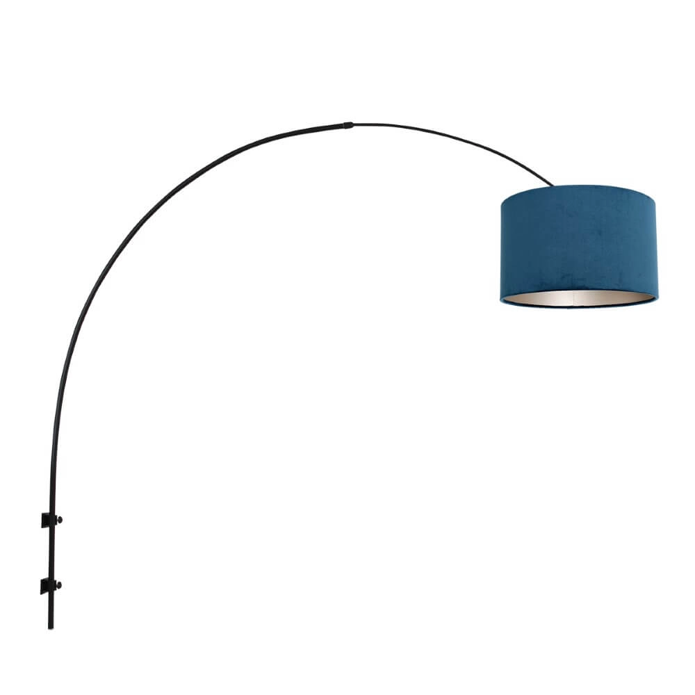Wand booglamp Sparkled met blauwe kap