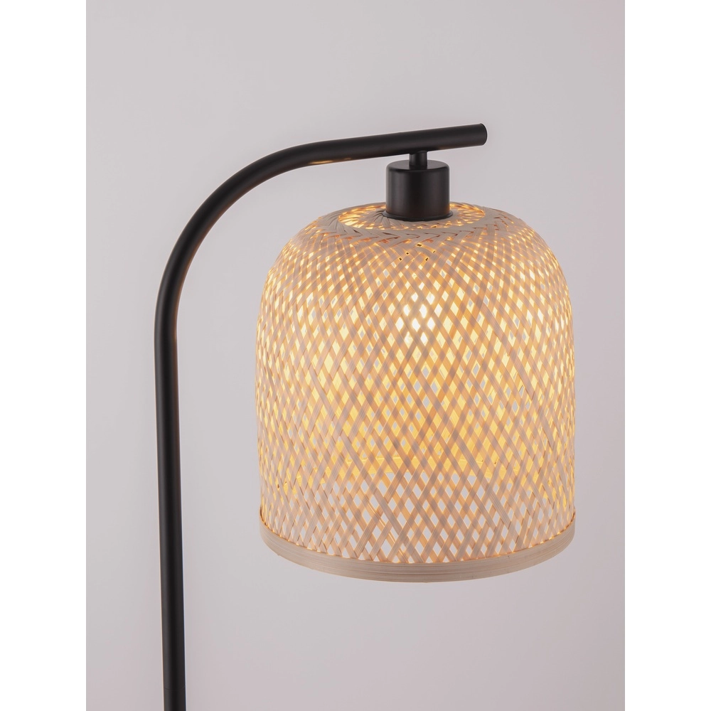 Vloerlamp Intra zwart met bamboe kapje Lyora 5212017454836