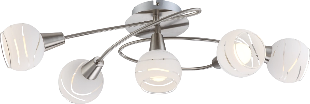Plafondlamp Elliott nikkel 5-lichts Globo 9007371258321