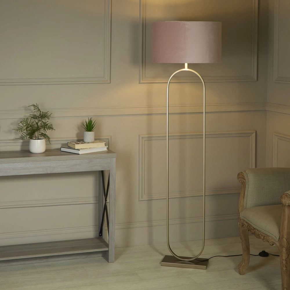 Vloerlamp Modish brons met roze kap Searchlight 5053423307657