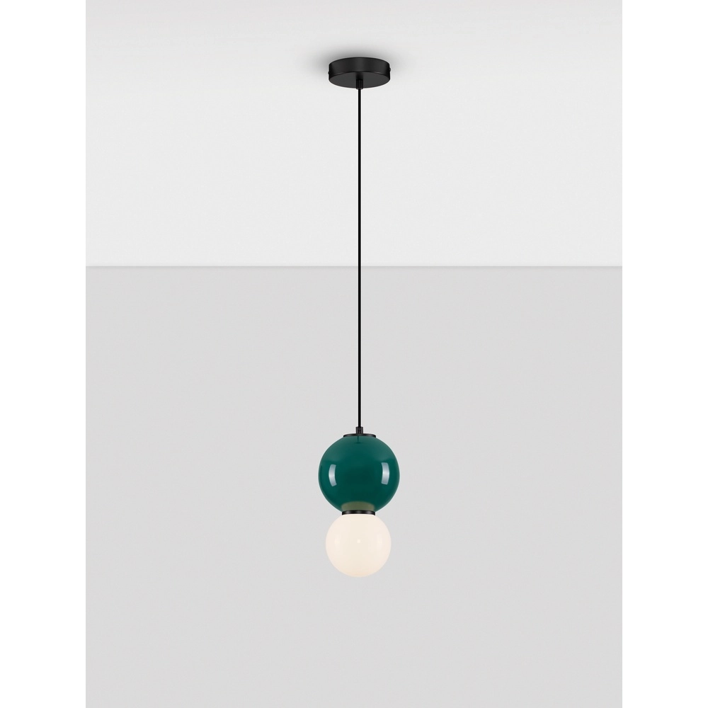 Pendant lamp Noesis Ø 15cm green with white Lyora 5212017483720