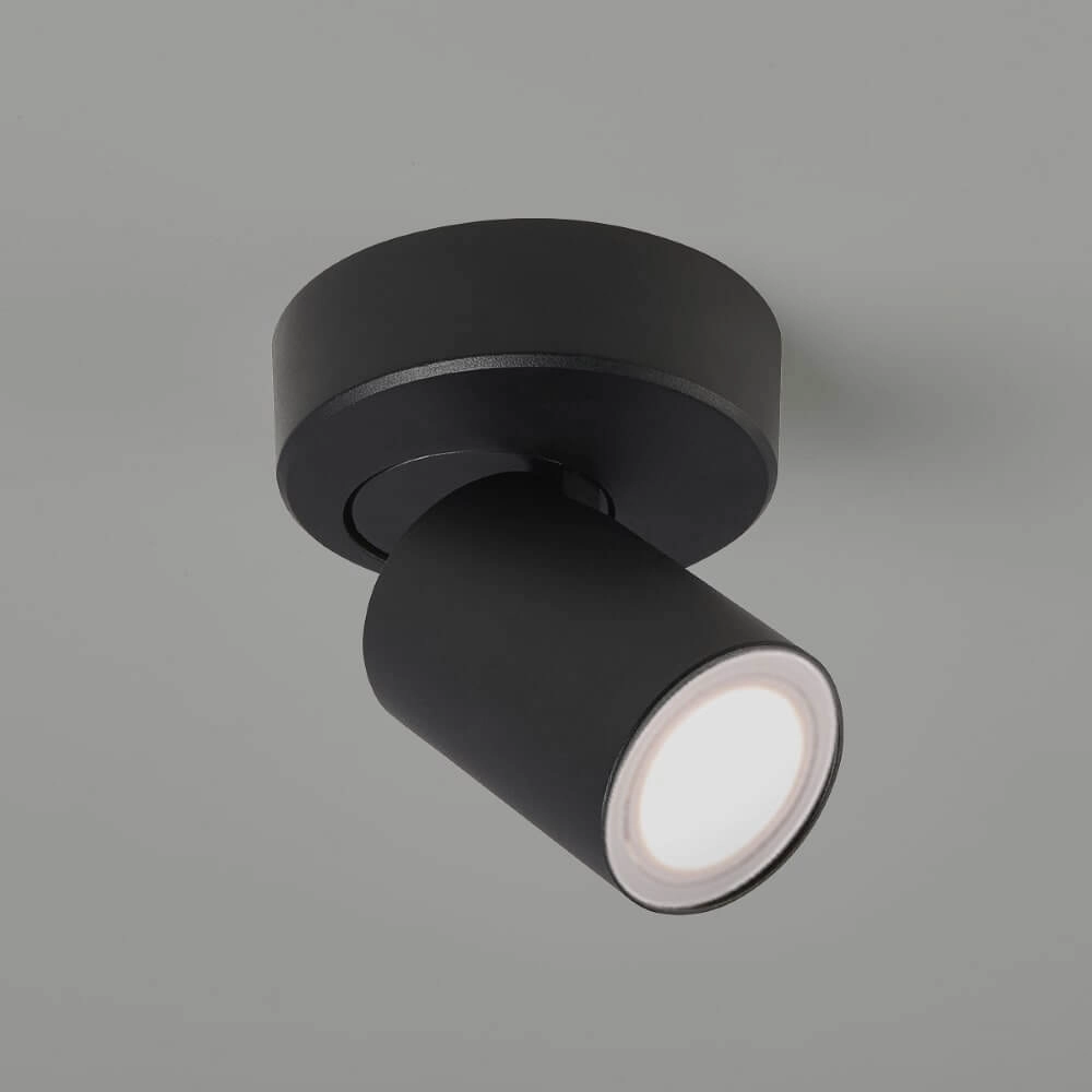 Plafondlamp Moon 1 rond zwart Lyora