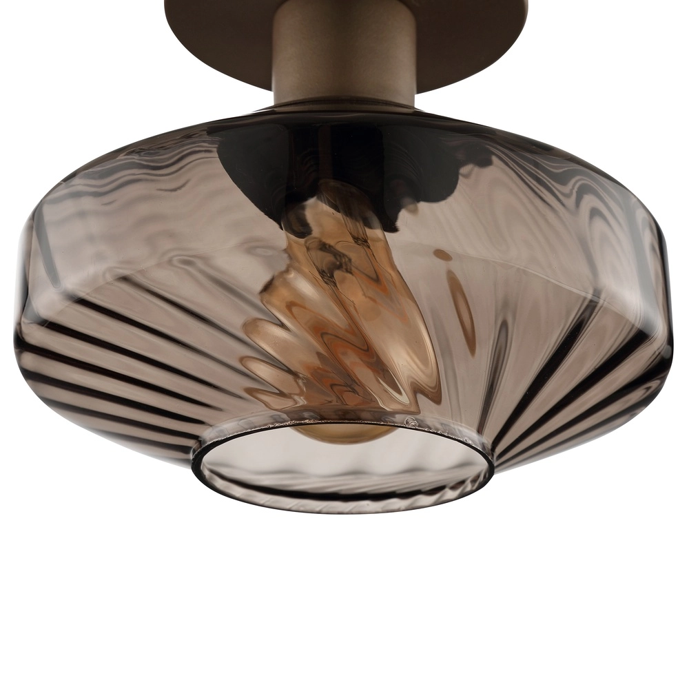 Unieke plafondlamp Lyn koffie bruin Ø 28cm Brilliant 4004353477027