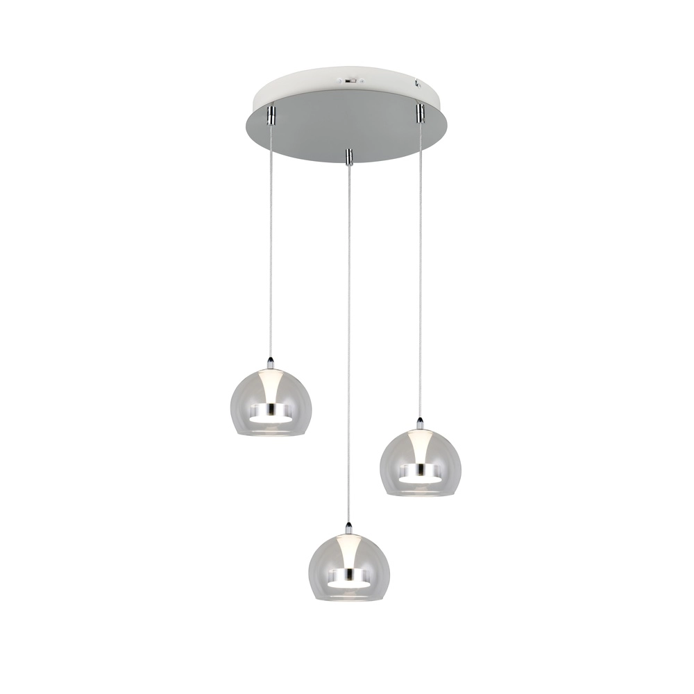 Hanglamp Flynt 3-lichts chroom Trio 4017807671001