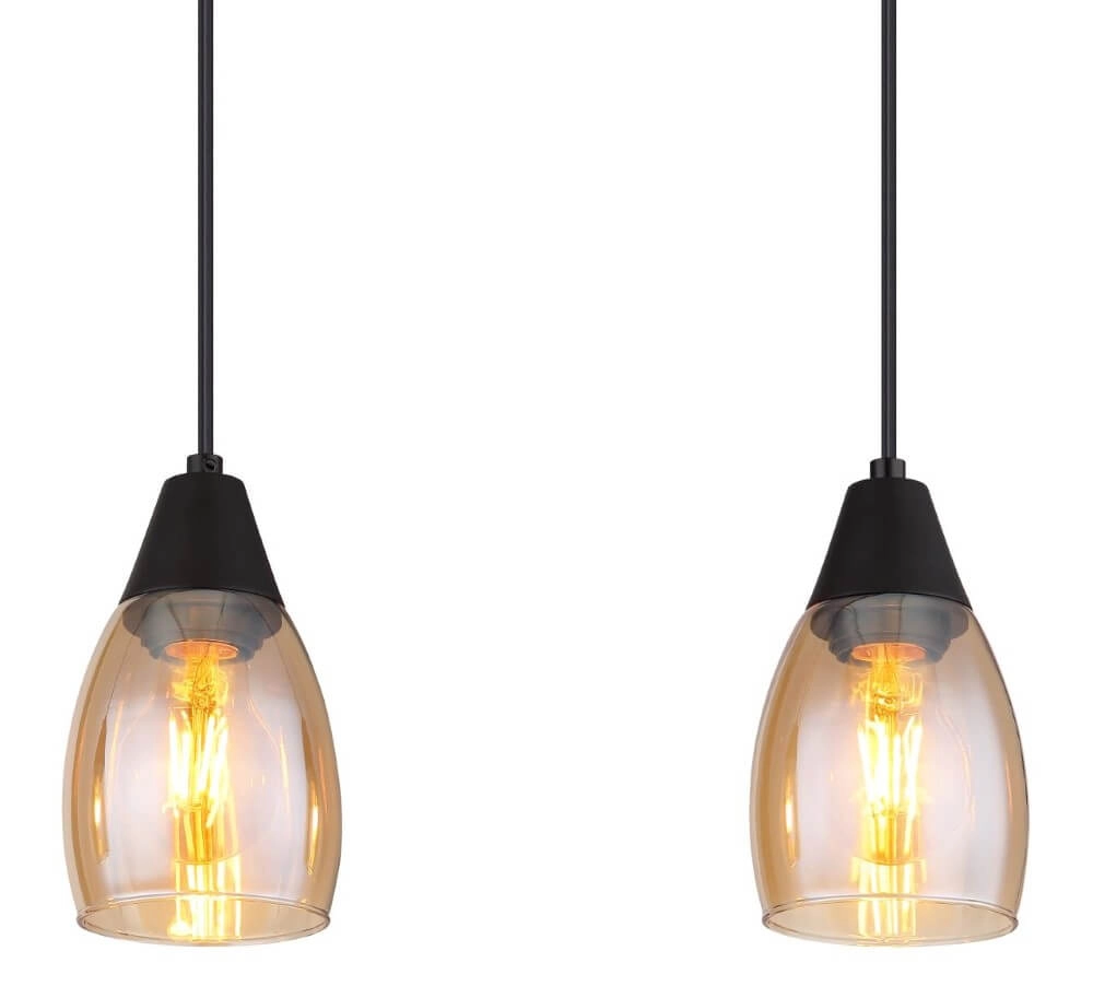 3-lichts hanglamp Reid amber glas Globo 9007371438730