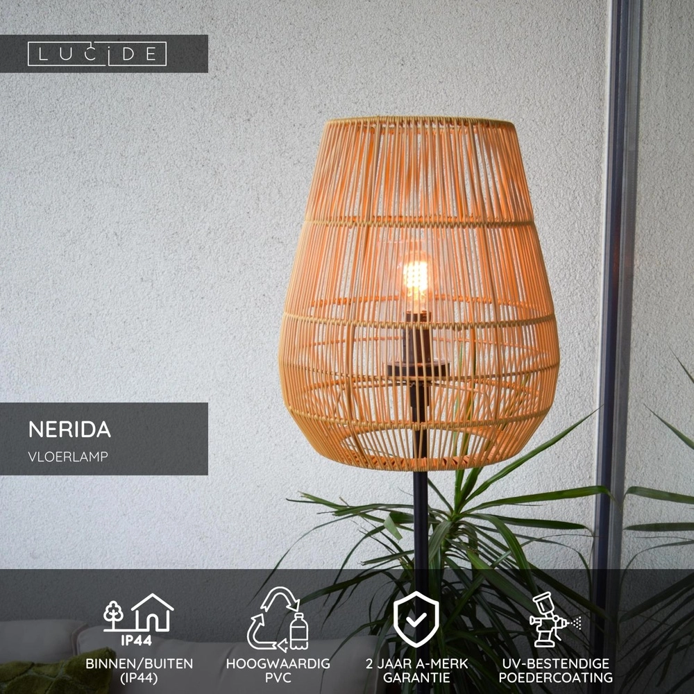 Vloerlamp Nerida rotan IP44 - Ø 35cm Lucide 5411212031914