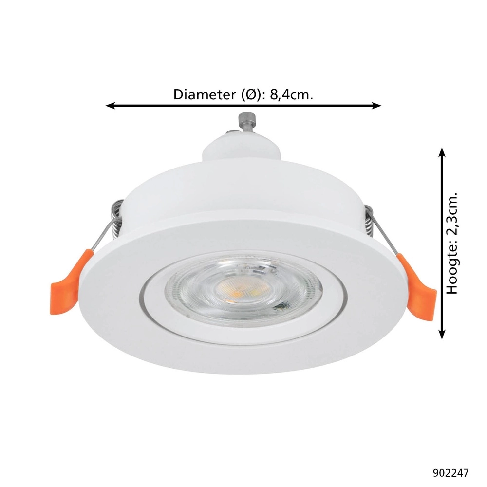 Inbouwspot Barranco wit Ø 8,4cm IP44 - 4000K Eglo 9008606359271
