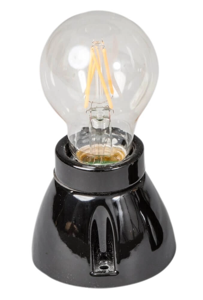 Porseleinen plafondlamp Vintage Straight zwart