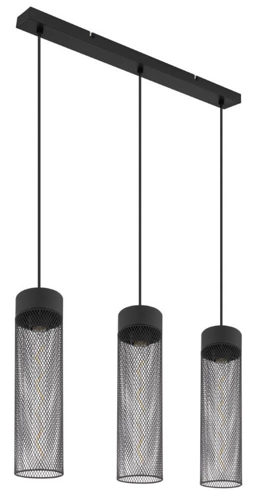 3-lichts hanglamp Hans zwart Globo 9007371432516