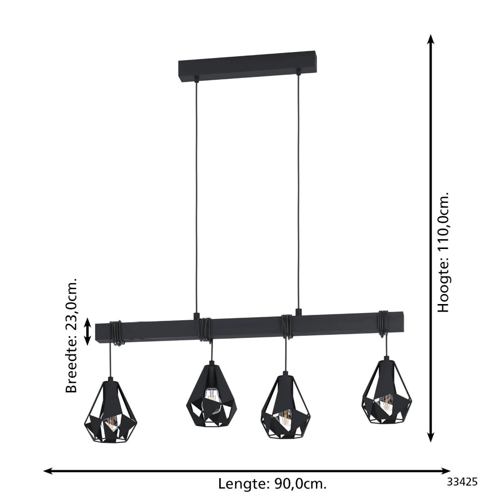 Design hanglamp Townshend 7 zwart Eglo 9002759334253