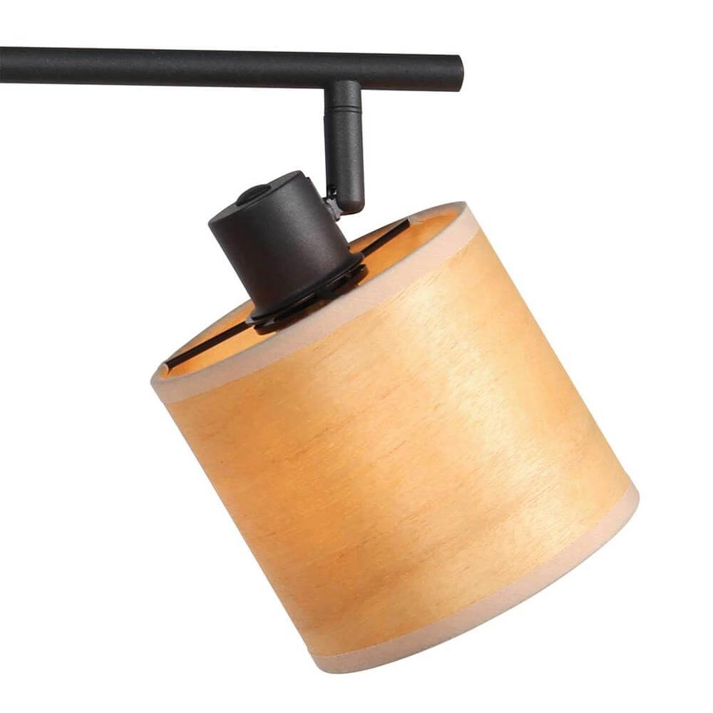 Plafondlamp Bambus zwart met bamboe 4-lichts Steinhauer 8712746171433