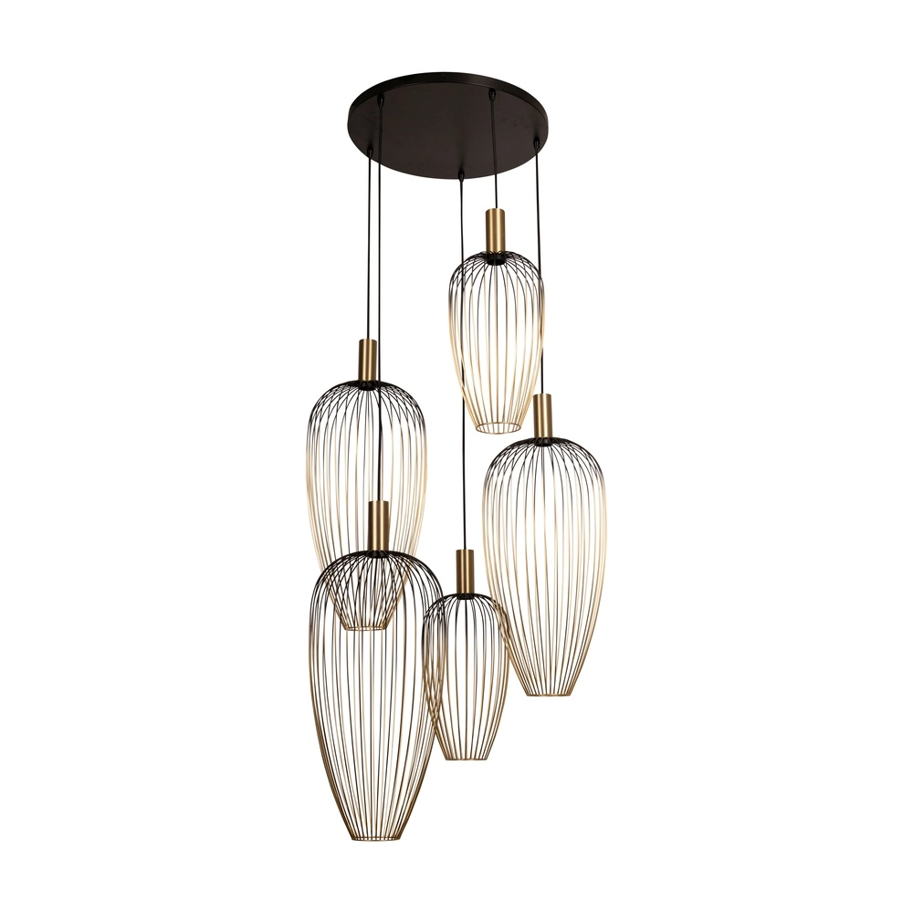 5-lichts draadlamp Aurelie goud Lucide Vibes 5411212212306
