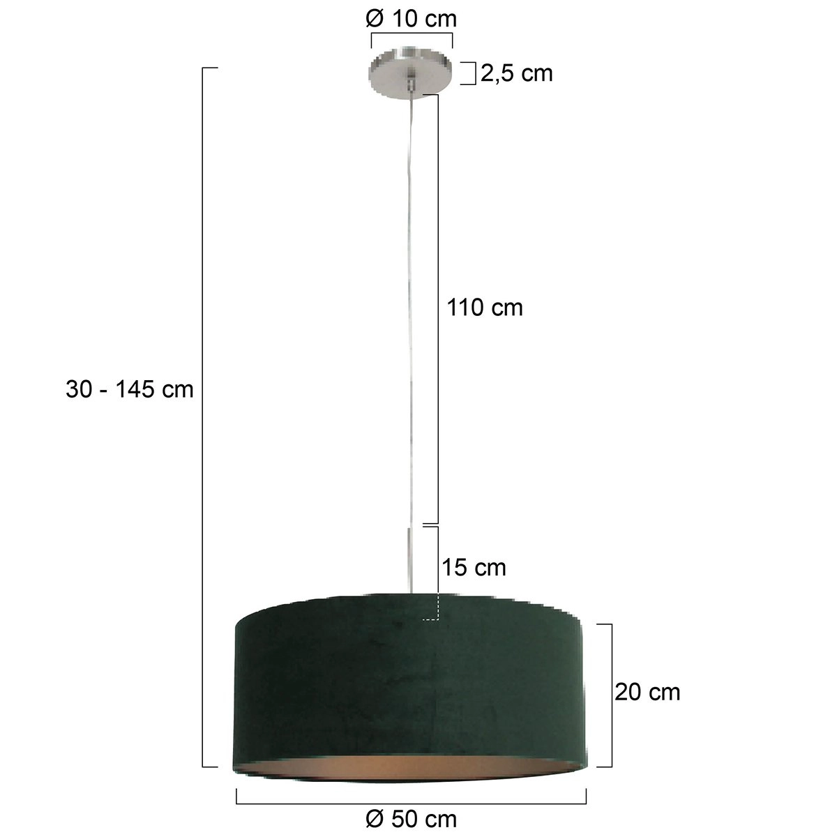 Hanglamp Sparkled Velvet groen Steinhauer 8712746146189