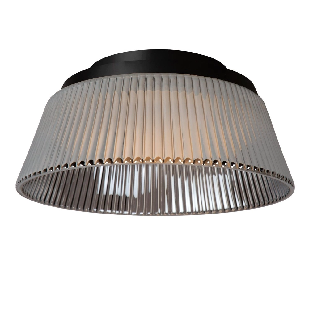 Plafondlamp Vixi zwart met smoke glas Lucide 5411212251077