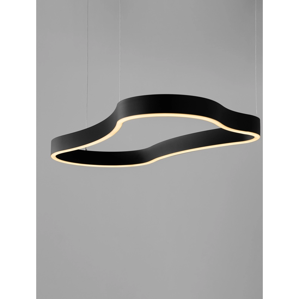 Natuurlijke vorm hanglamp Dussa zwart 90cm Natuurlijke vorm hanglamp Dussa zwart 90cm