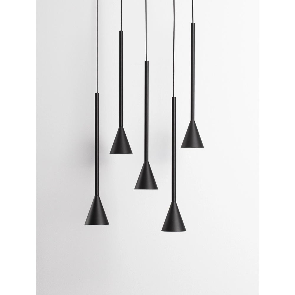 Hanglamp Net rond 5-lichts zwart Lyora 5212017445322