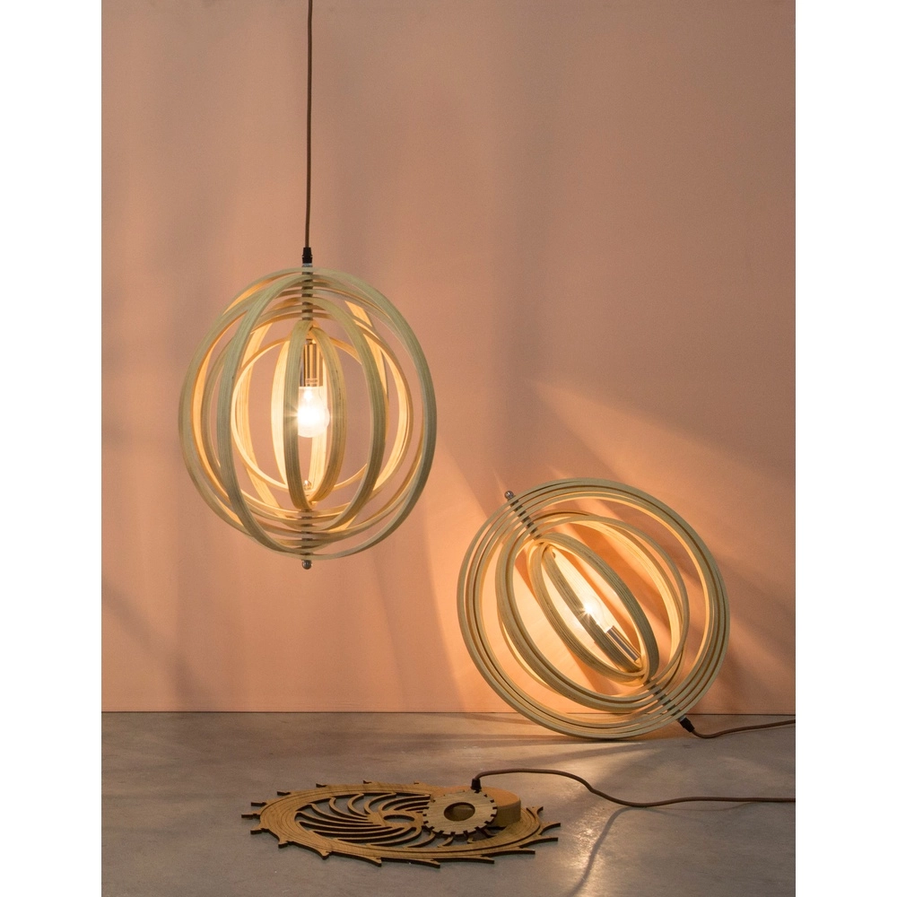 Moderne hanglamp Asco hout Ø 43cm Lyora 5212017424945