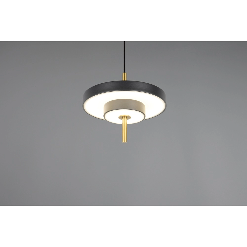 Design hanglamp Keaton zwart met goud Ø 20cm Trio 4017807653304