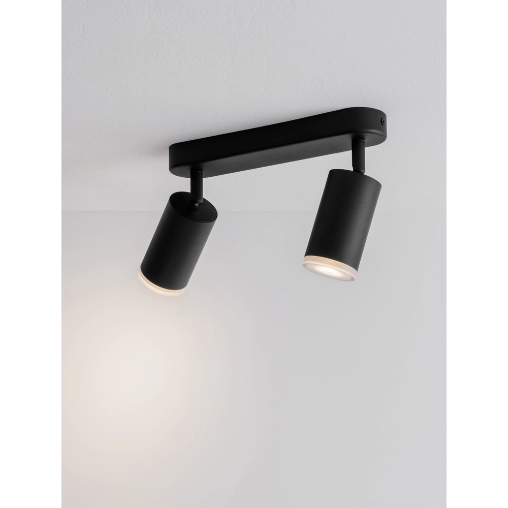 Opbouwspot Mao 2-lichts zwart Lyora 5212017475275