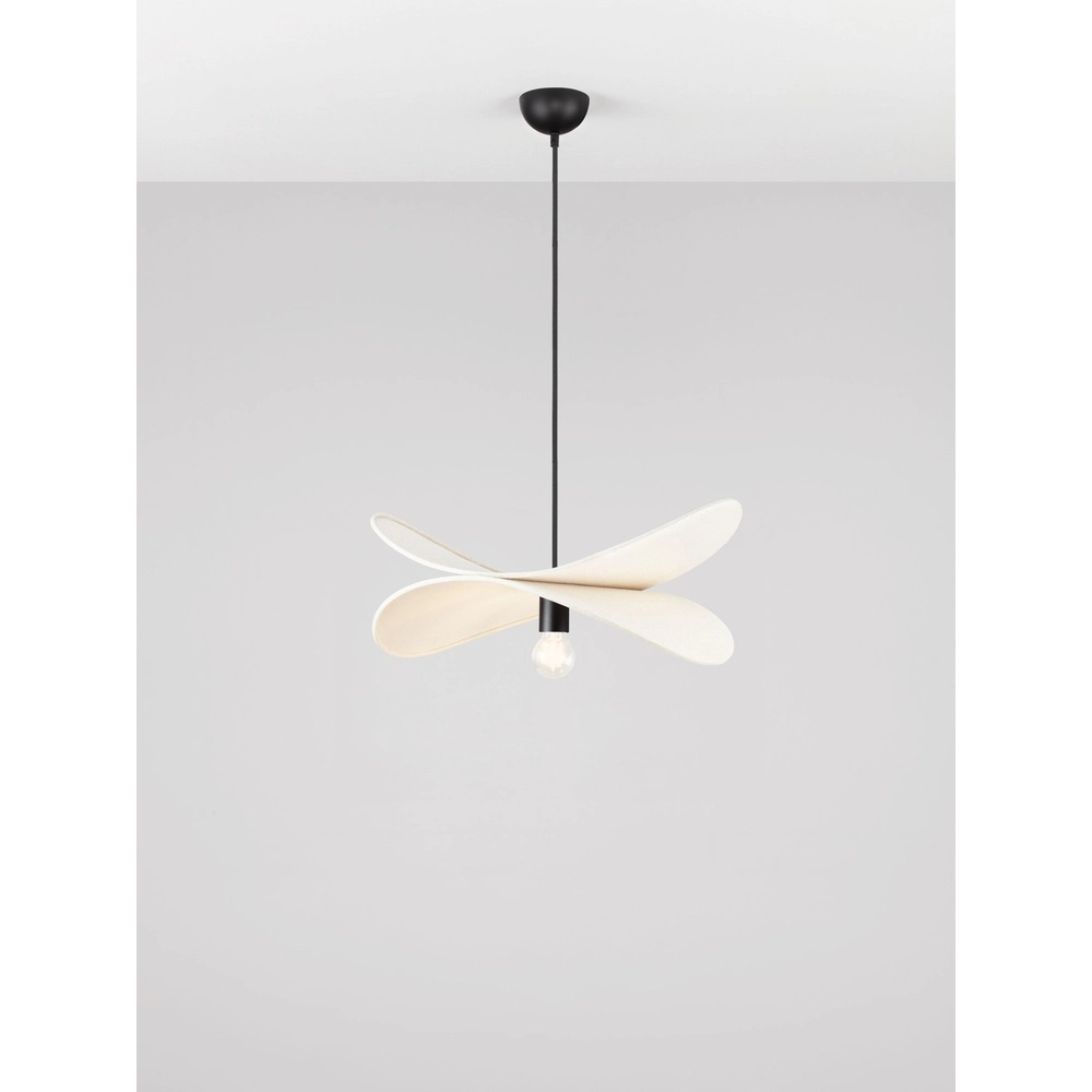 Moderne hanglamp Luve zwart met beige Lyora 5212017493729
