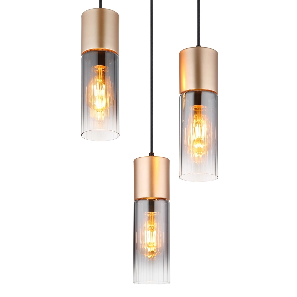 3-lichts hanglamp Annika bruin design Globo 9007371528905