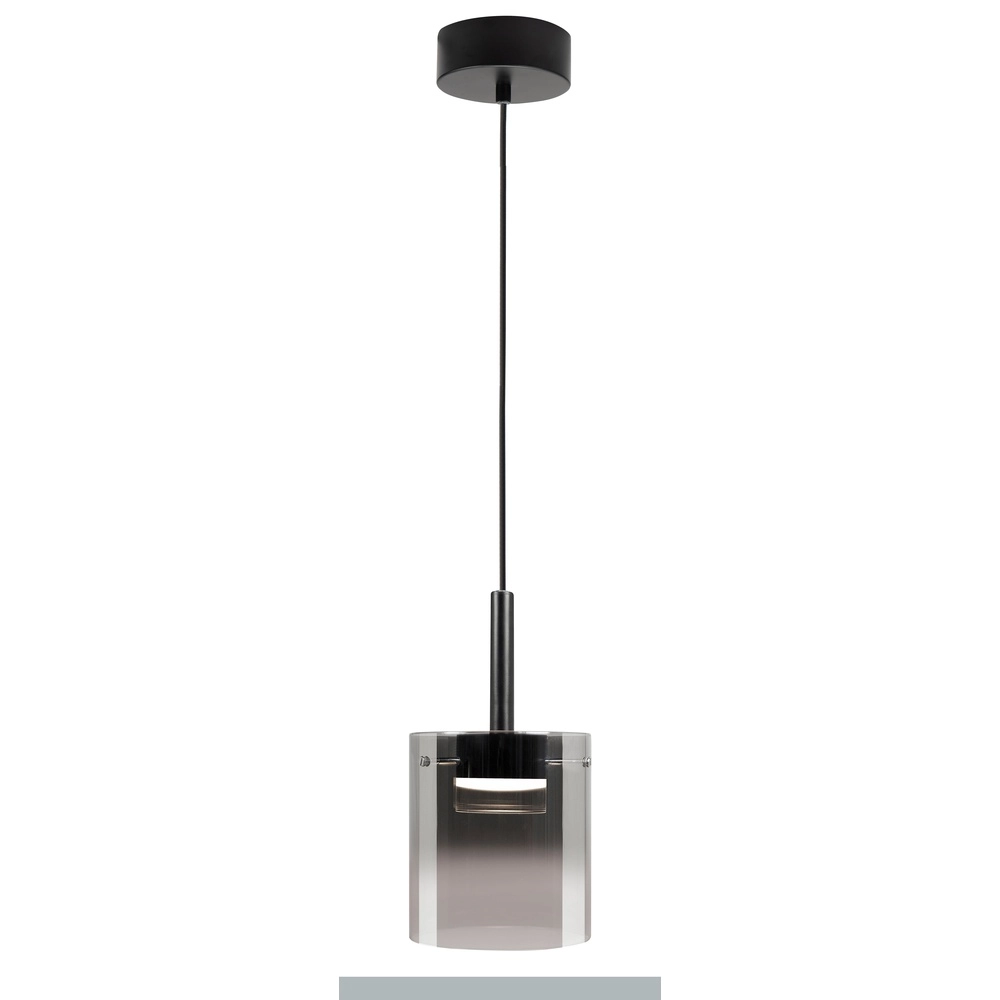 Hanglamp Salerno zwart met smoke glas