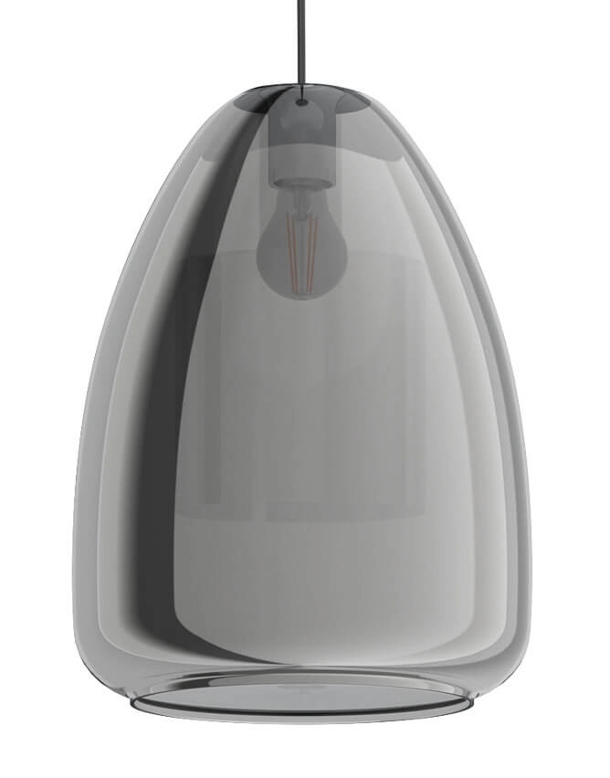 Glazen hanglamp Chelvey zwart met smoke glas Eglo 9002759321673