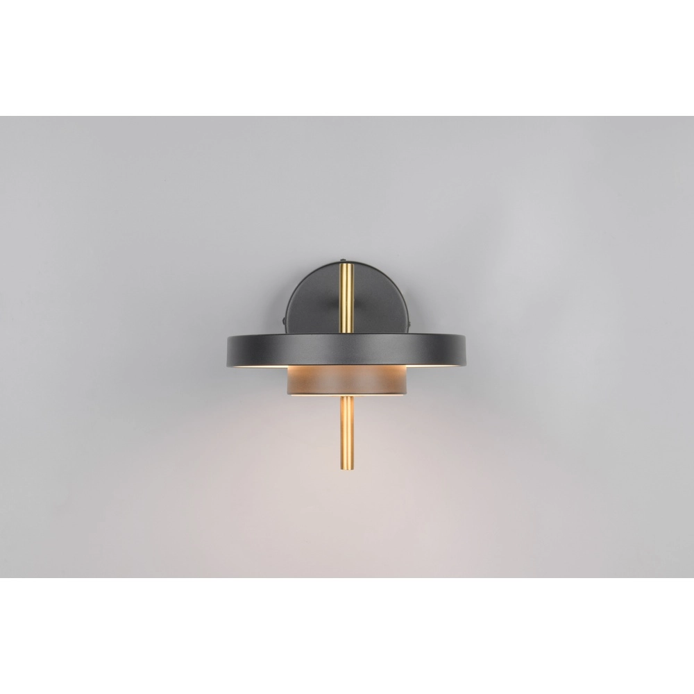 Moderne wandlamp Keaton zwart met goud Trio 4017807655742