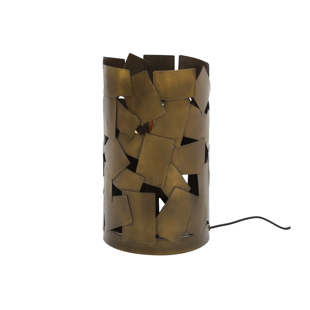 Antiek bronzen tafellamp Patch Ø 23cm - 1x E27 Lyora 8716803511484