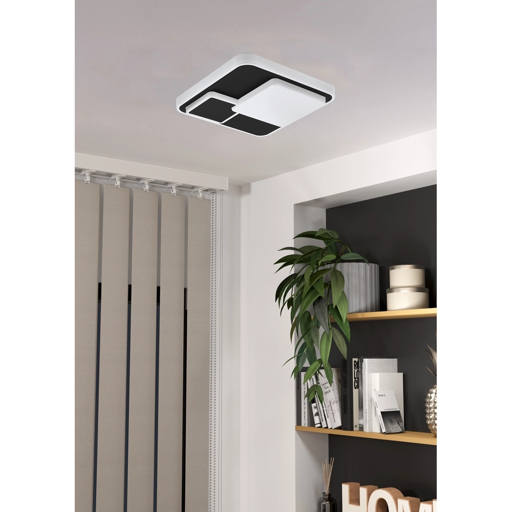Moderne plafondlamp Lepreso zwart vierkant Eglo 9002759756673