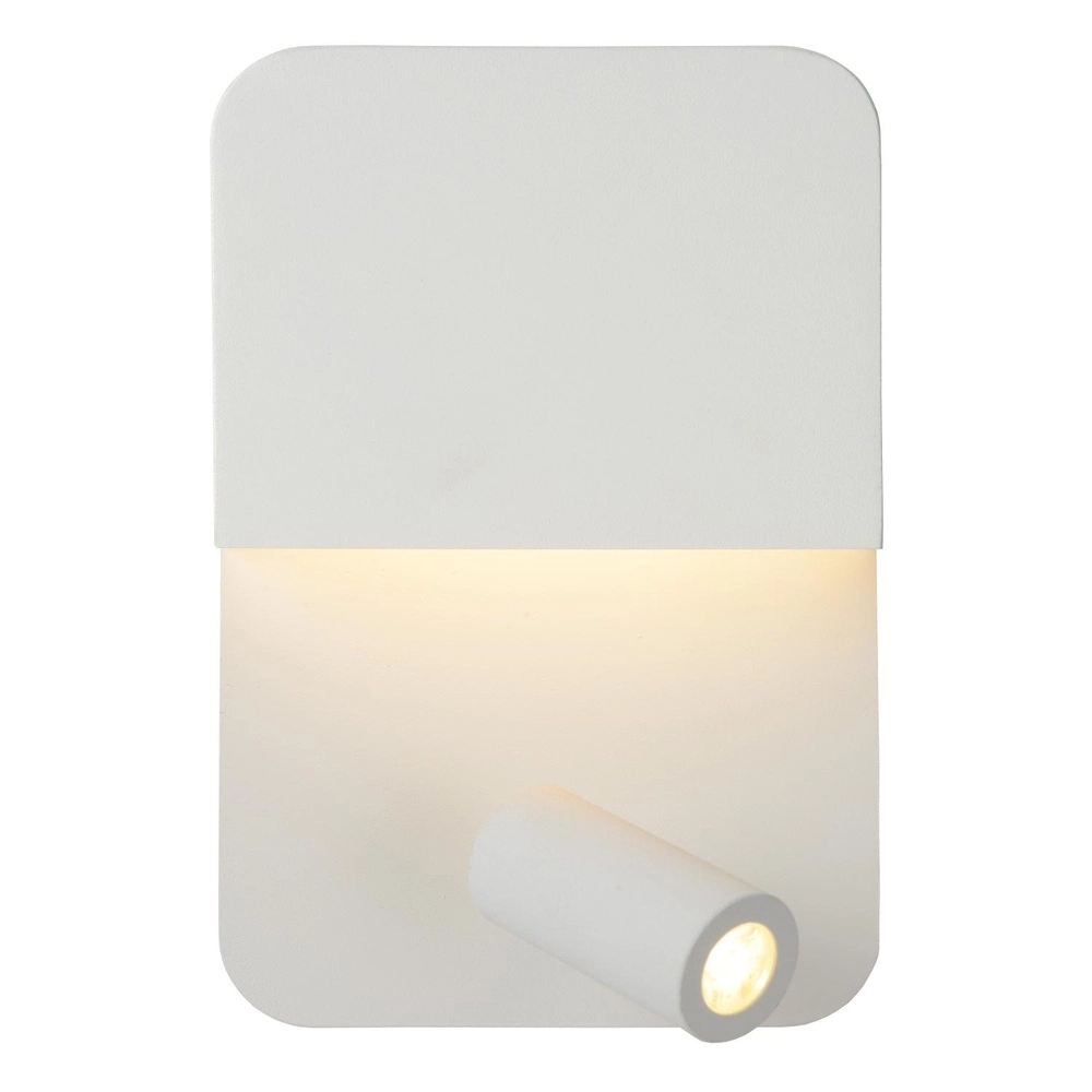 Bedlampje Boxer wit met USB oplaadpunt Lucide 5411212791542