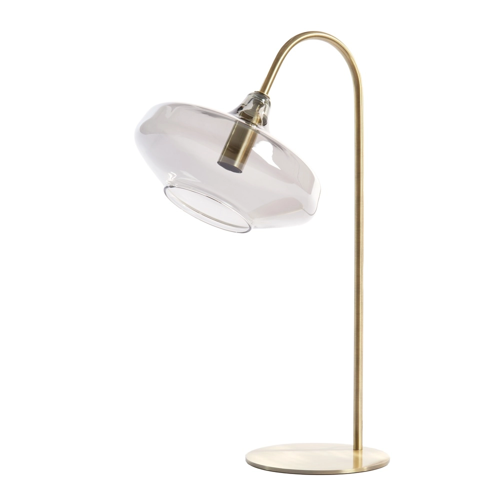 Glazen bureaulamp Solna messing mat