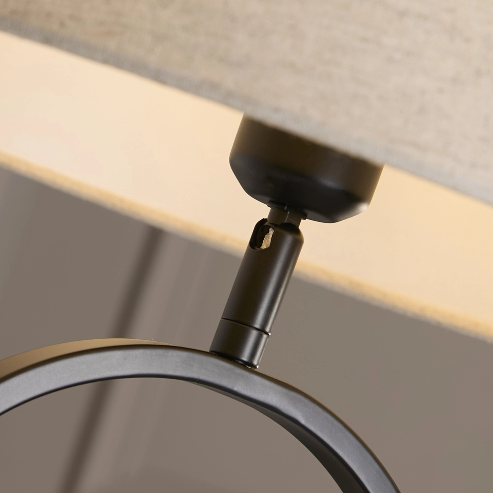 Tafellamp Modish zwart met creme kap Searchlight 5053423306193